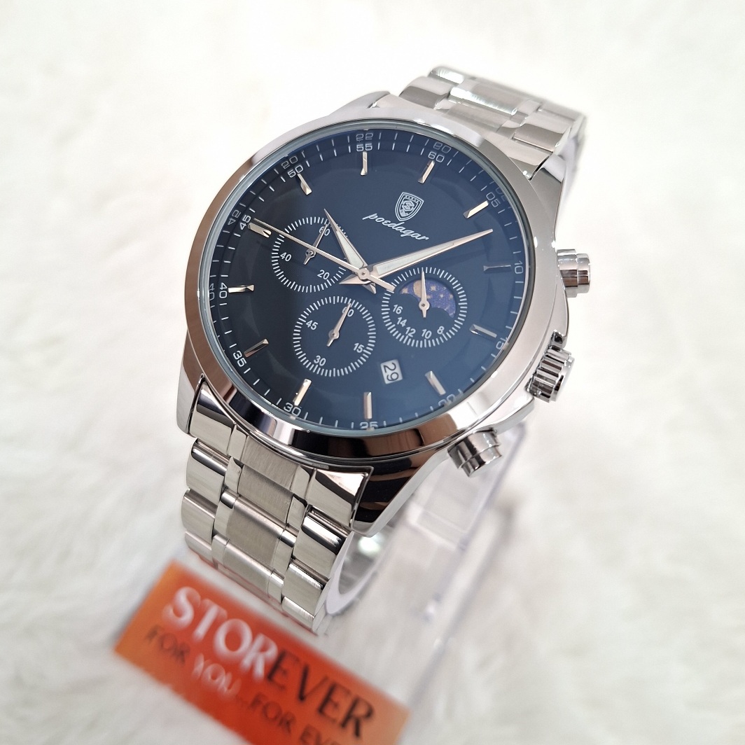 Poedagar P928 bracelet métallique  - : اللون: فضي أسود