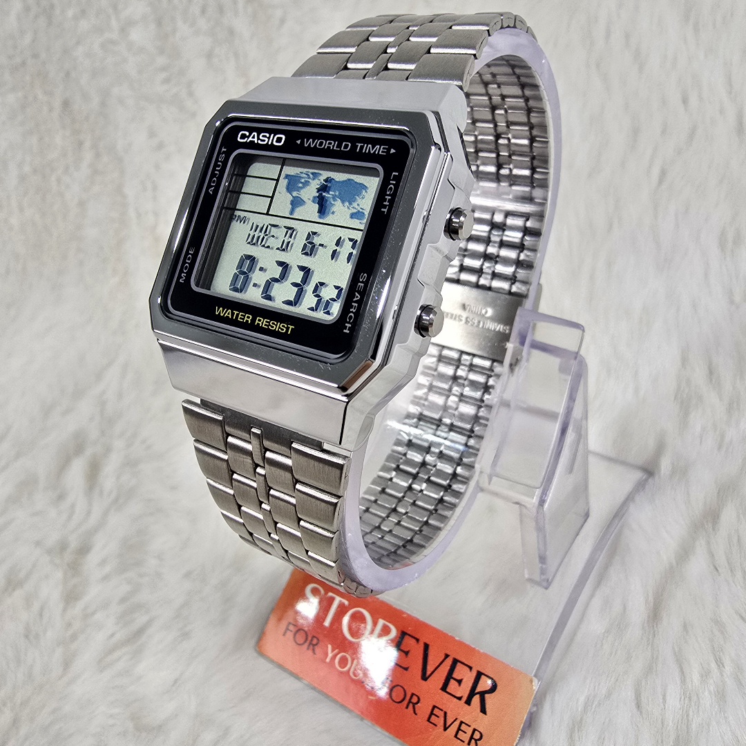 Casio A500W - : اللون: فضي