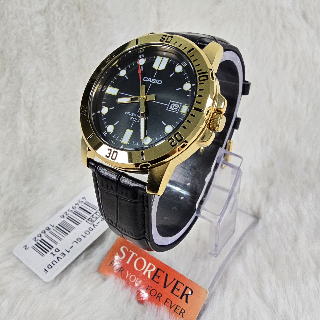 Casio MTP VD01GL - : اللون: ذهبي أسود
