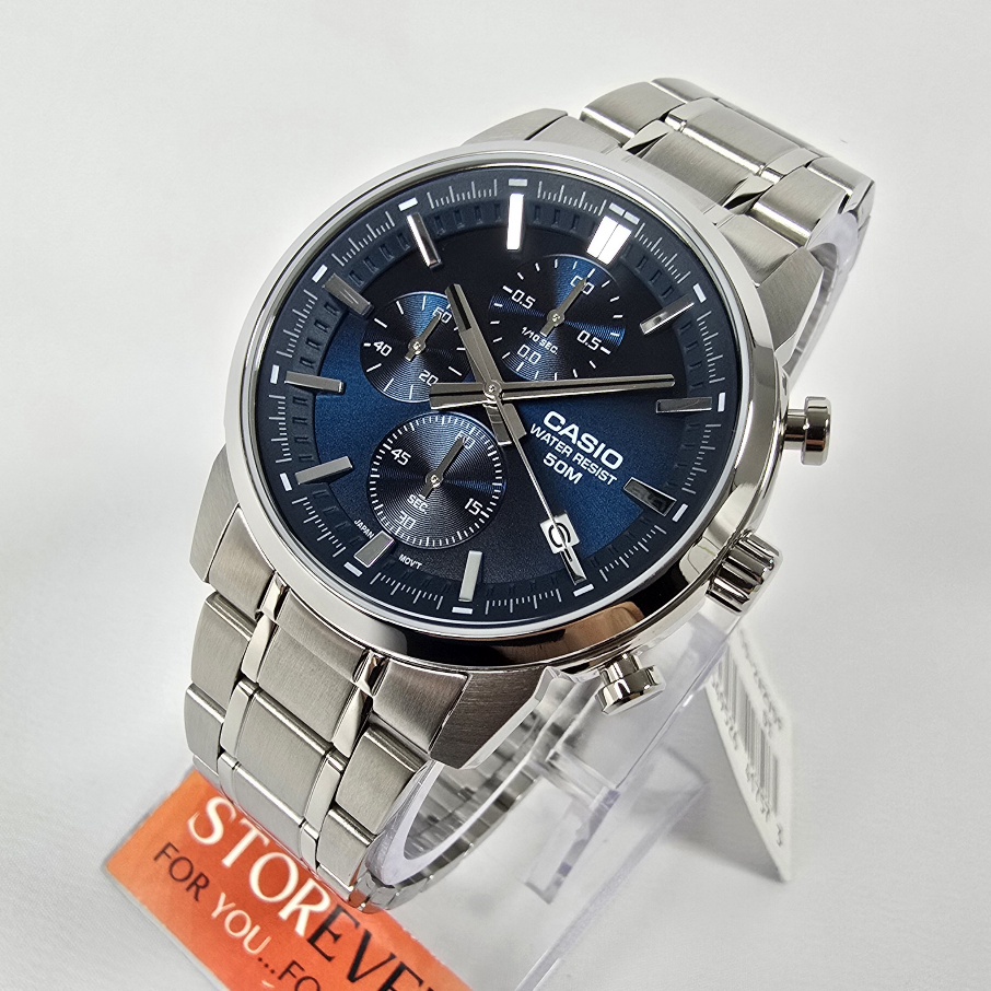Casio MTP E510D Chrono - : اللون: أزرق